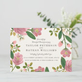 Blush Bouquet Probe Dinner Einladung (Stehend Vorderseite)
