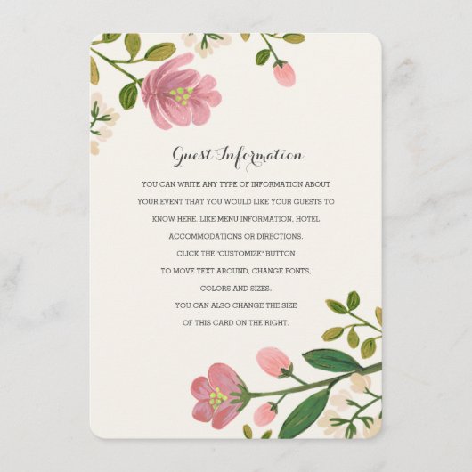 Blush Bouquet Wedding Insert (Vorderseite)