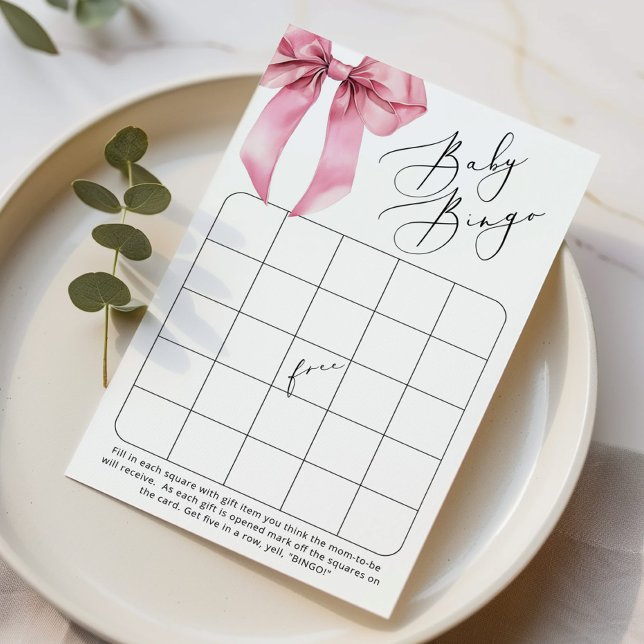 Blush Bow Baby Bingo Coquette Babydusche Spiel (Von Creator hochgeladen)