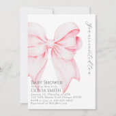 Blush Bow Baby Dusche Einladung (Vorderseite)