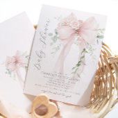 Blush Bow Baby girl Shower Einladung