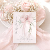 Blush Bow Baby girl Shower Einladung