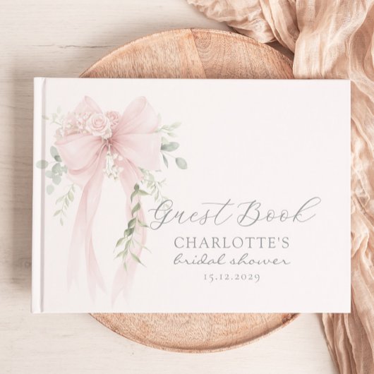 Blush Bow Bridal Shower Gästebuch