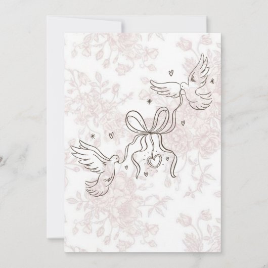 Blush Bow Coquette Wedding Einladung (Rückseite)