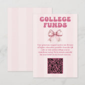 Blush Bow Graduation Party Uni Funds Begleitkarte (Vorne/Hinten)