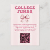 Blush Bow Graduation Party Uni Funds Begleitkarte (Vorderseite)