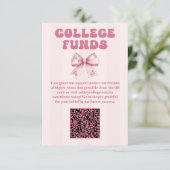 Blush Bow Graduation Party Uni Funds Begleitkarte (Stehend Vorderseite)