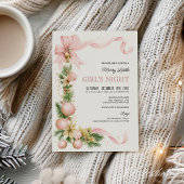 Blush Bow Ornament Christmas Party Invitation Einladung