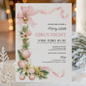 Blush Bow Ornament Christmas Party Invitation Einladung
