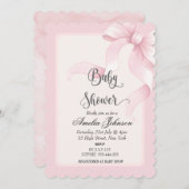 Blush & Bow Pink Coquette Einladung (Vorne/Hinten)