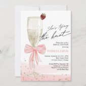 Blush Bow Sie bindet den Brunch der Knot Bridal Einladung (Vorderseite)