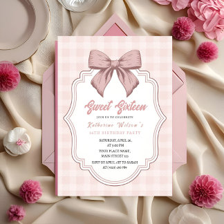 Blush & Bows Coquette Birthday Einladung