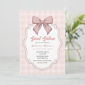 Blush & Bows Coquette Birthday Einladung (Stehend Vorderseite)