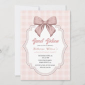 Blush & Bows Coquette Geburtstag Einladung (Vorderseite)