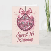 Blush & Bows Sweet Sixteen Birthday Karte (Vorderseite)