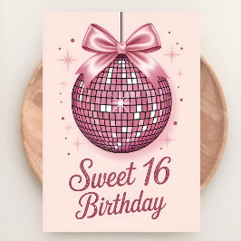 Blush & Bows Sweet Sixteen Birthday Karte