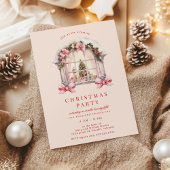 Blush Bows Weihnachts-Party Einladung