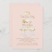 Blush Brautparty Bubbly Champagne Einladung (Vorne/Hinten)