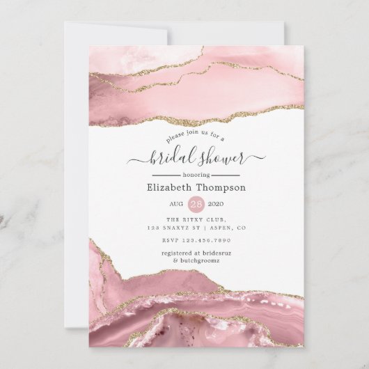 Blush-Brautparty Einladung (Vorderseite)