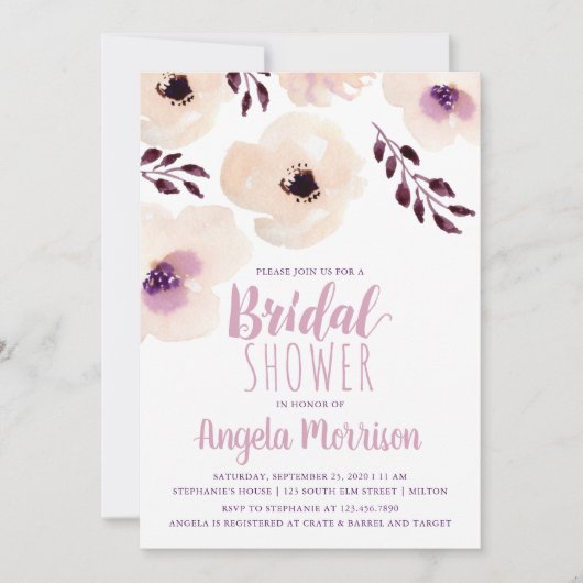 Blush-Brautparty Einladung (Vorderseite)