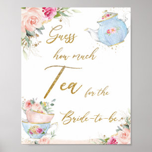 Blush Brautparty Ratet wie viel Tee Poster