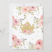 Blush Brautparty Tee Party Einladung (Rückseite)