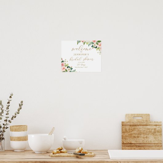 Blush Brautparty Willkommenspender Poster (Küche)