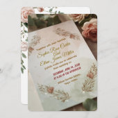 Blush & Breeze - Moderne romantische Hochzeitseinl Einladung (Vorne/Hinten)