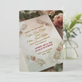 Blush & Breeze - Moderne romantische Hochzeitseinl Einladung (Stehend Vorderseite)