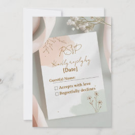 Blush & Breeze - Moderne romantische RSVP-Karte