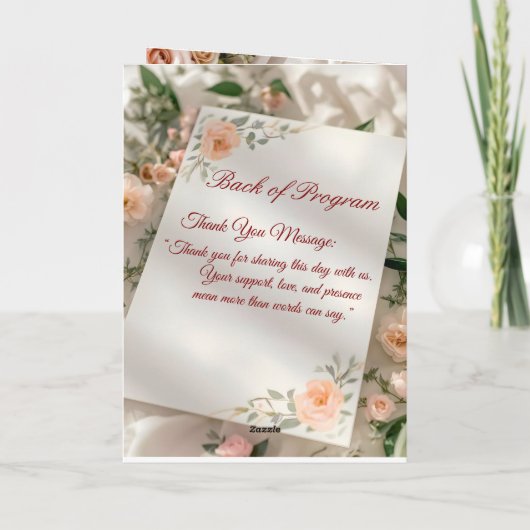 Blush & Breeze Modernes Hochzeitsfeierprogramm Programm (Rückseite)