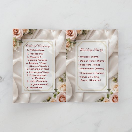 Blush & Breeze Modernes Hochzeitsfeierprogramm Programm (Innenseite)