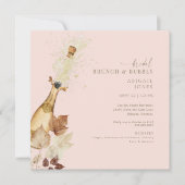 Blush Bridal Brunch & Bubbly Champagner Einladung (Vorderseite)