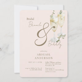 Blush Bridal Brunch & Bubbly Dusche Einladung