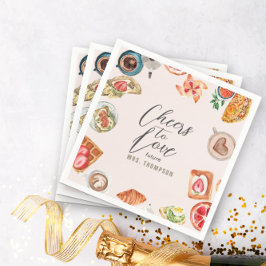 Blush Bridal Brunch Waffeln Pfannkuchen Serviette