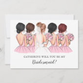 Blush Bride Best friend Will You Be My Bridesmaid Einladung (Vorderseite)