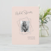 Blush Bride Foto Brautparty Rounded Einladung (Stehend Vorderseite)
