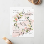 Blush Bridesmaid Vorschlagskarten Mitteilungskarte (Vorderseite/Rückseite Beispiel)