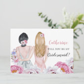 Blush Bridge Bester Freund wirst du meine Bridesma Einladung (Stehend Vorderseite)