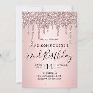 Blush Bronze junge Dame Glitzer Einladung