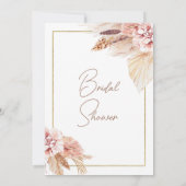 Blush Brown Boho Floral Tee Party Brautparty Einladung (Rückseite)