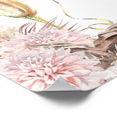 Blush Brown Floral Boho Brautparty Begrüßungszeich Poster (Ecke)