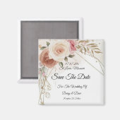 Blush Brown Save the Date Magnet Einladung (Vorderseite/Rückseite)