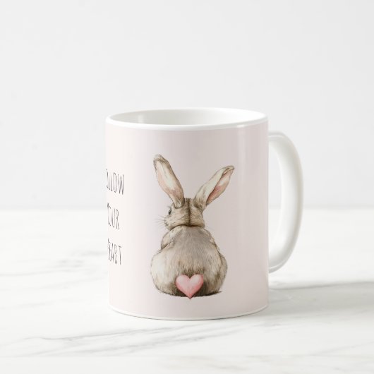 Blush Bunny Rabbit Heart Kaffeetasse (VorderseiteRechts)