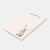 Blush Bunny Rabbit Heart Post-it Klebezettel (angewinkelt)