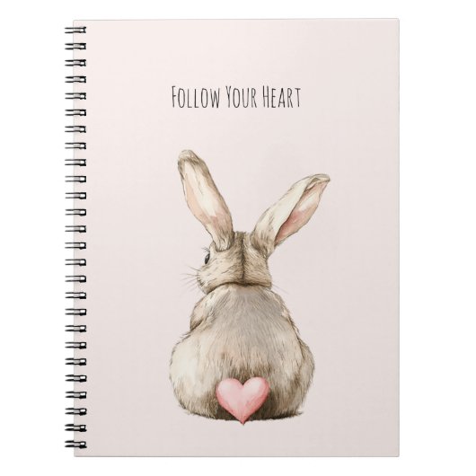 Blush Bunny Rabbit Herz Notizblock (Vorderseite)