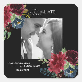 Blush Burgund Foto Florenz Quadratischer Aufkleber