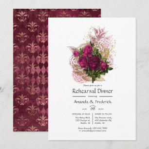 Blush Burgund Gold Shabby Probe Dinner Einladung