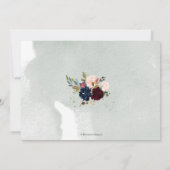 Blush Burgund Marine Probe Dinner Einladung (Rückseite)