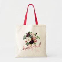 Blush Burgund Wasserfarben Blume Bridesmaid Gesche
